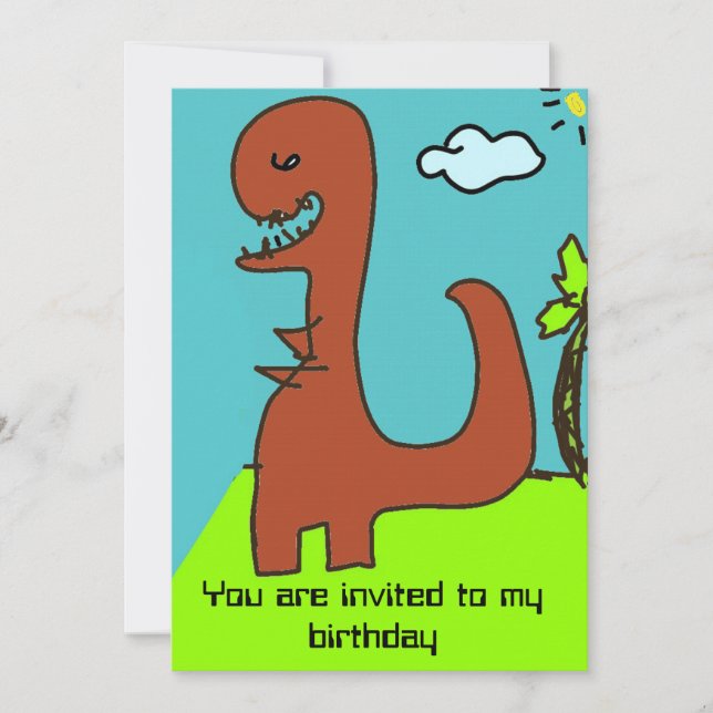 Dinosaurier Einladung zum Geburtstag (Vorderseite)