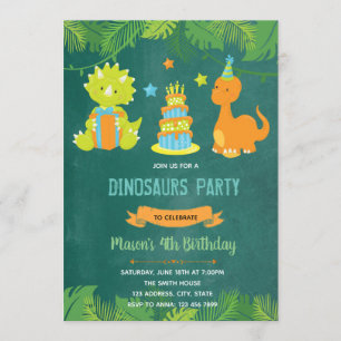 Dinosaurier Einladung zum Geburtstag