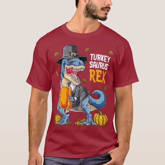 Dinosaurier Erntedank Boys Turkey Saurus T re T-Shirt (Vorderseite)