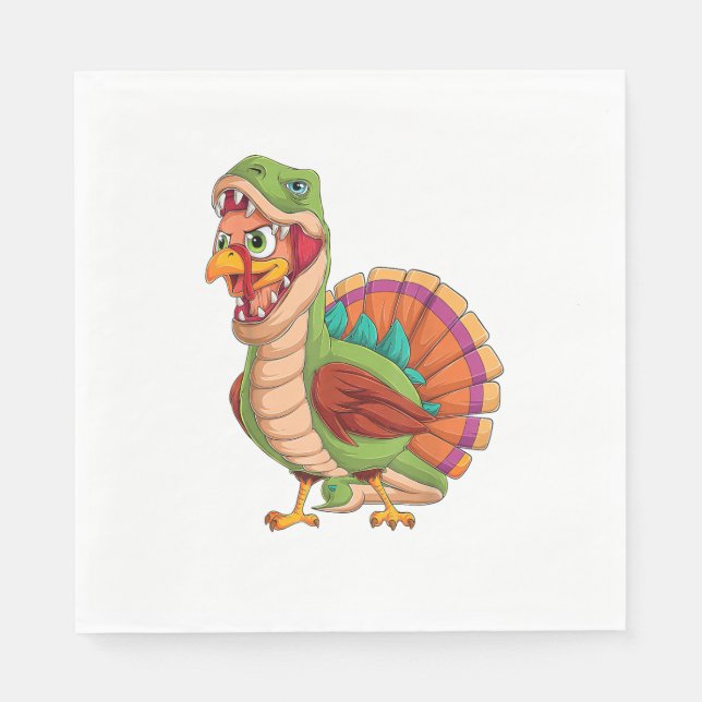 Dinosaurier Erntedank Boys Turkey Saurus T rex Tur Serviette (Vorderseite)