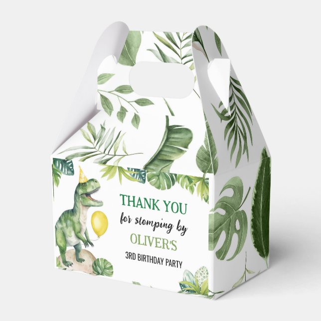 Dinosaurier - erste Geburtstagsparty - Gefälligkei Geschenkschachtel (Vorderseite)