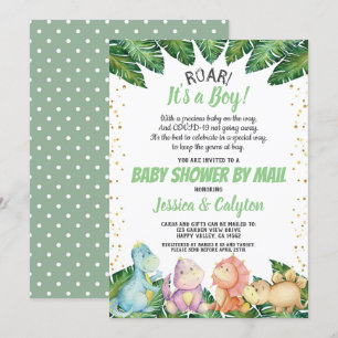 Dinosaurier Es ist eine Kinderdusche per Post Einladung