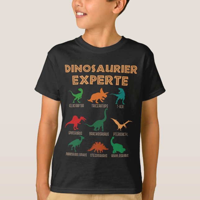 Dinosaurier Experte Jungen Dinos T-rex Spinosaurus T-Shirt (Vorderseite)