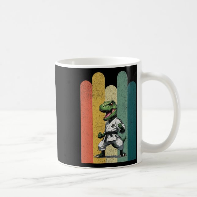 Dinosaurier-Fans mutig Karate Stolz Mut Stärke  Kaffeetasse (Rechts)