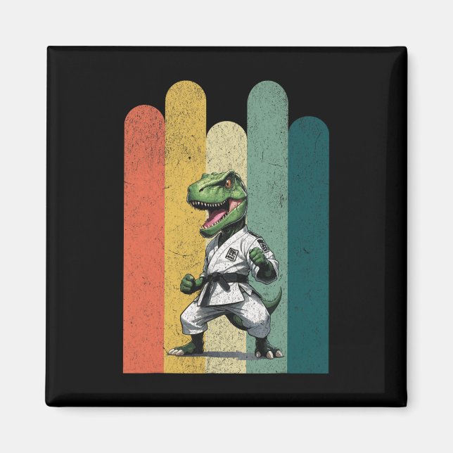Dinosaurier-Fans mutig Karate Stolz Mut Stärke  Magnet (Vorne)