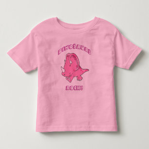 Dinosaurier-Felsen-Rosa Kleinkind T-shirt