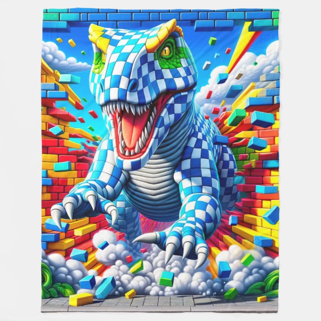 Dinosaurier Fleecedecke (Vorderseite)