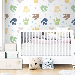 Dinosaurier Footprints Pattern Kinder Junge Farbe Tapete