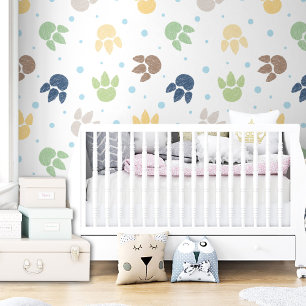 Dinosaurier Footprints Pattern Kinder Junge Farbe Tapete