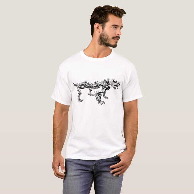 Dinosaurier-Fossil-Paläontologie-Skelett T-Shirt (Vorne ganz)