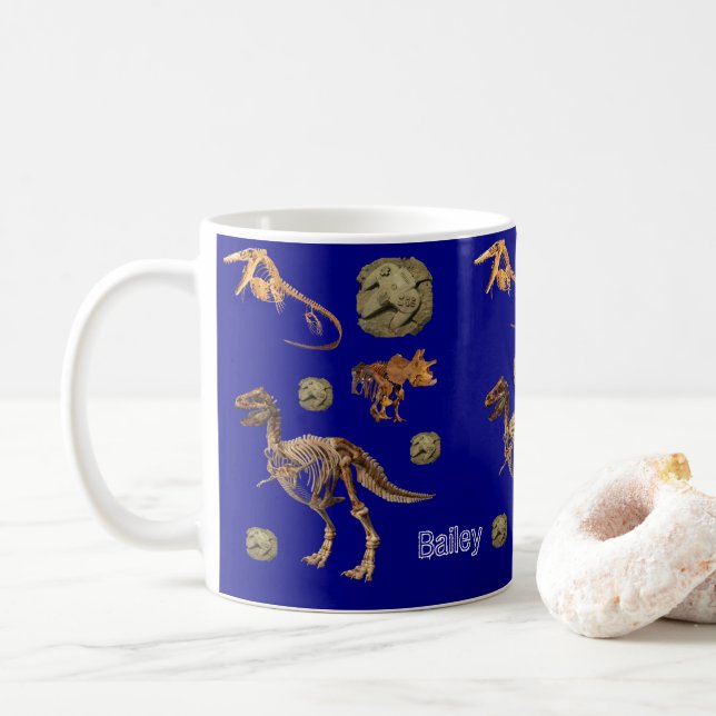Dinosaurier Fossilien Tasse (Mit Donut)