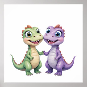 Dinosaurier Friends - Kinderzimmer Wall Art Set fü Poster