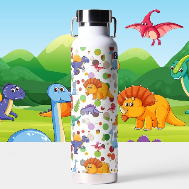 Dinosaurier Fun Personalisieren Name Dauerhaft Trinkflasche (Von Creator hochgeladen)