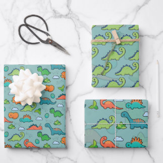 Dinosaurier Fun Wrapping Paper Sheets Geschenkpapier Set
