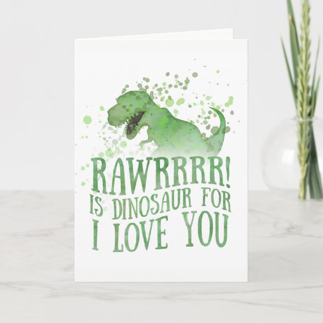 Dinosaurier für "I Liebe you" Karte (Vorderseite)