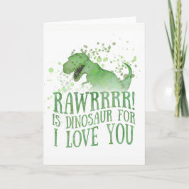 Dinosaurier für "I Liebe you" Karte