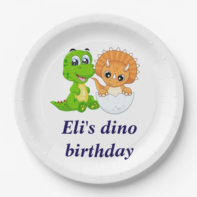Dinosaurier Geburtstag Pappteller (Vorderseite)