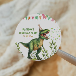 Dinosaurier Geburtstag Runder Aufkleber