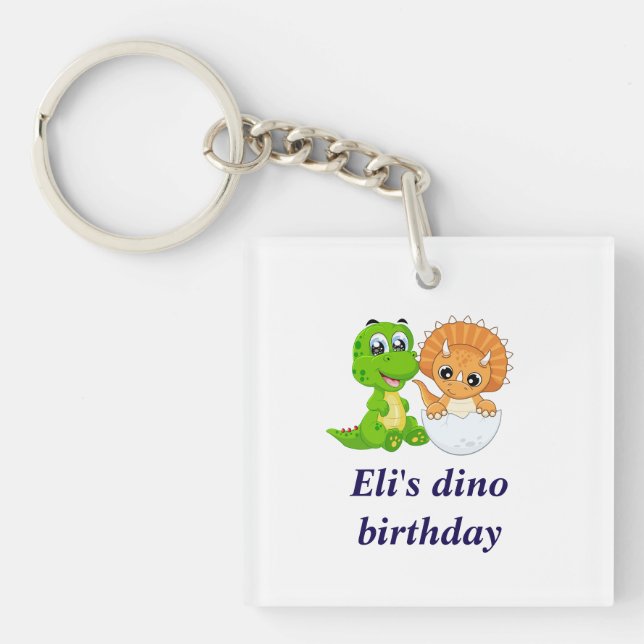 Dinosaurier Geburtstag Schlüsselanhänger (Vorderseite)