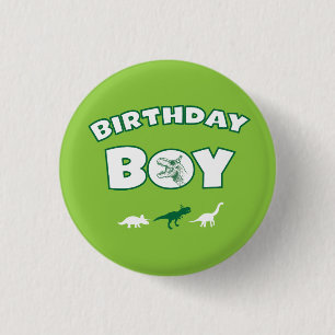 Dinosaurier-Geburtstags-Jungen-Knopf Button