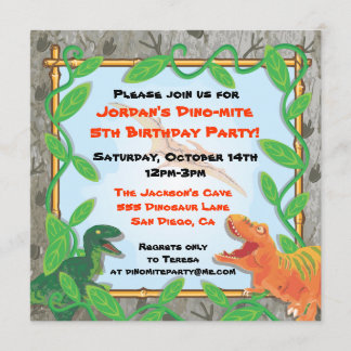 Dinosaurier-Geburtstags-Party Einladung