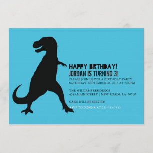 Dinosaurier-Geburtstags-Party T-Rex Einladung