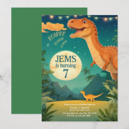 Dinosaurier Geburtstagseinladung, Juraswelt Einladung