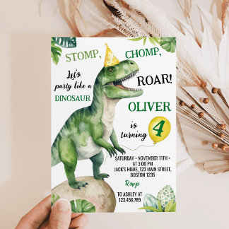 Dinosaurier Geburtstagsfeier Einladung
