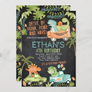 Dinosaurier Geburtstagsparade Einladung