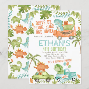 Dinosaurier Geburtstagsparade Einladung
