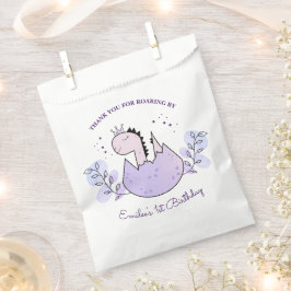 Dinosaurier Geburtstagsparty Pink Lila Danke Geschenktütchen