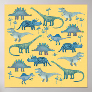 Dinosaurier Gelb Poster