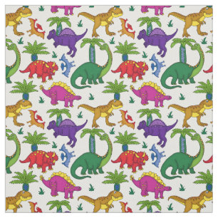 Dinosaurier Gemustert farbenfrohe Dinos Fabric Stoff