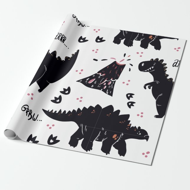 Dinosaurier Geschenkpapier (Ungerollt)