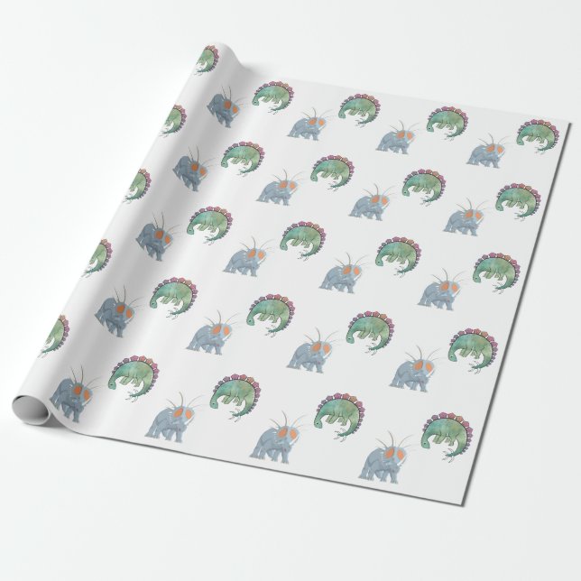 Dinosaurier Geschenkpapier (Ungerollt)