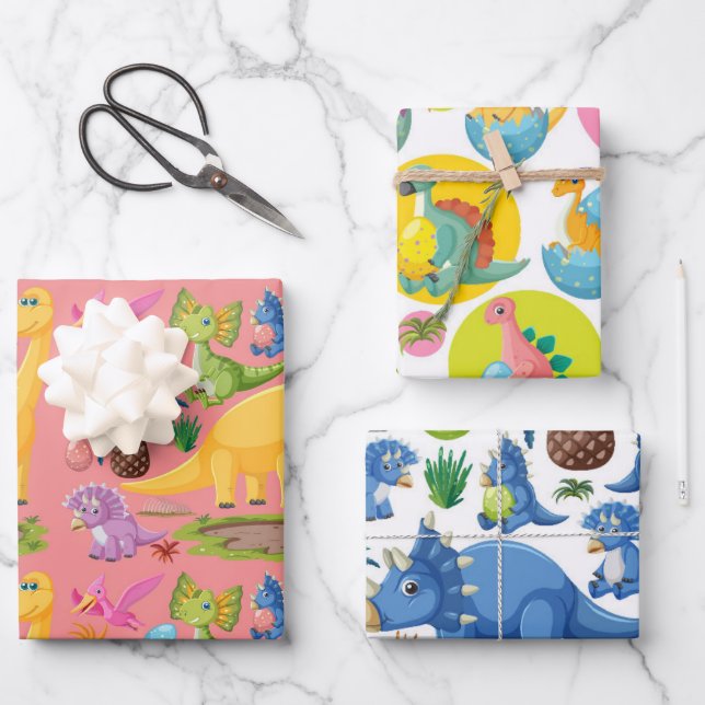 Dinosaurier 🦕  geschenkpapier set (Vorderseite)