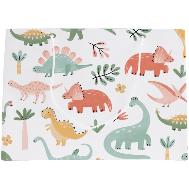 Dinosaurier-Geschenktüte Große Geschenktüte (Dinosaur Theme Gift Bag by Painted Paperie
)
