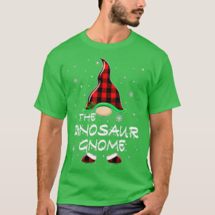Dinosaurier Gnome Buffalo Kariert Matching Family T-Shirt