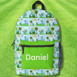 Dinosaurier Golf Kindermuster Bedruckter Rucksack