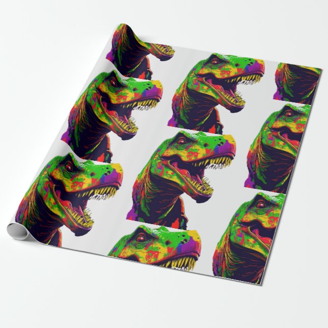 Dinosaurier Green Geburtstagskinder Geschenkpapier (Ungerollt)