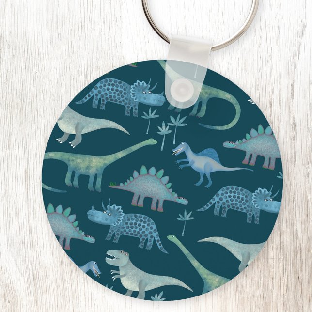 Dinosaurier Green Schlüsselanhänger (Dinosaur pattern keyring keychain)