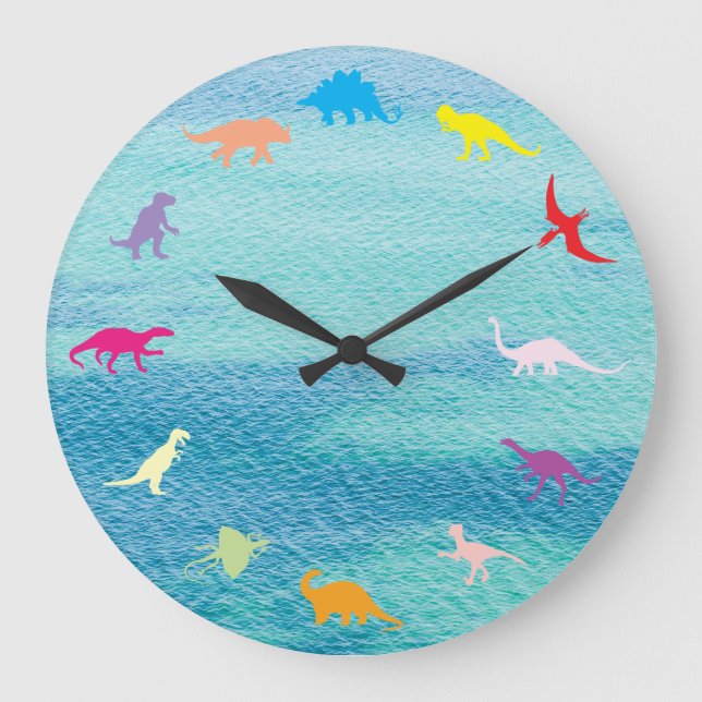 Dinosaurier Große Wanduhr (Vorderseite)