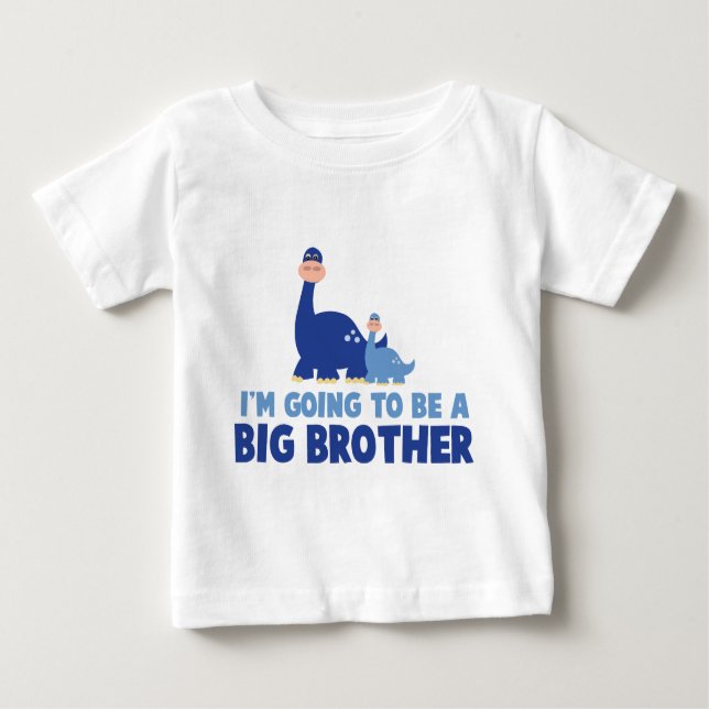 Dinosaurier großer Bruder zu sein NEUblau Baby T-shirt (Vorderseite)
