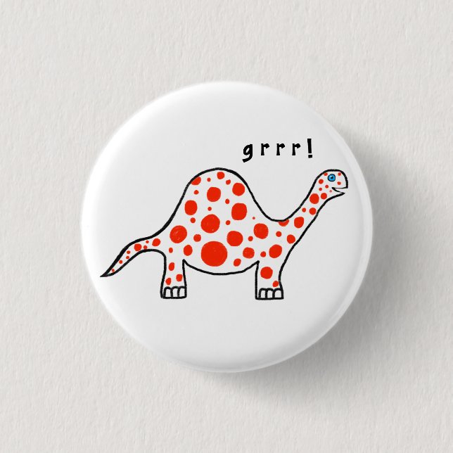 Dinosaurier Grrr! Knopf-Abzeichen Button (Vorderseite)