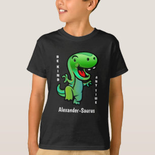 Dinosaurier grün lächeln, nett sein T-Shirt