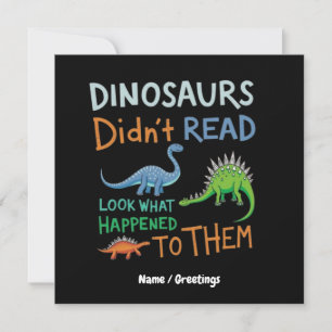 Dinosaurier haben Bücher nicht gelesen und schauen Einladung