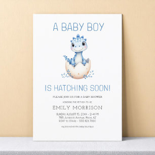 Dinosaurier Hatching Bald Blue Boy Baby Dusche Einladung