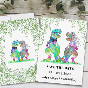 Dinosaurier-Hochzeits-Spaß Save The Date