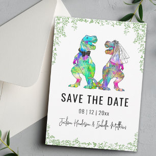 Dinosaurier-Hochzeitsthema Grün  Save The Date