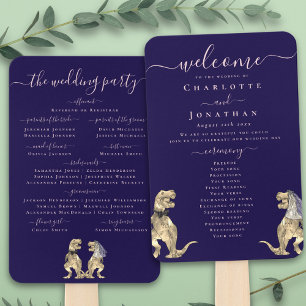 Dinosaurier-Hochzeitszeremonie Navy Blau Blush Ros Fächer